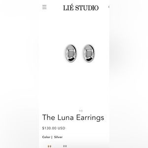 LIÉ STUDIO COPENHAGEN Luna Earrings sterling silver 925 brand new in velvet bag